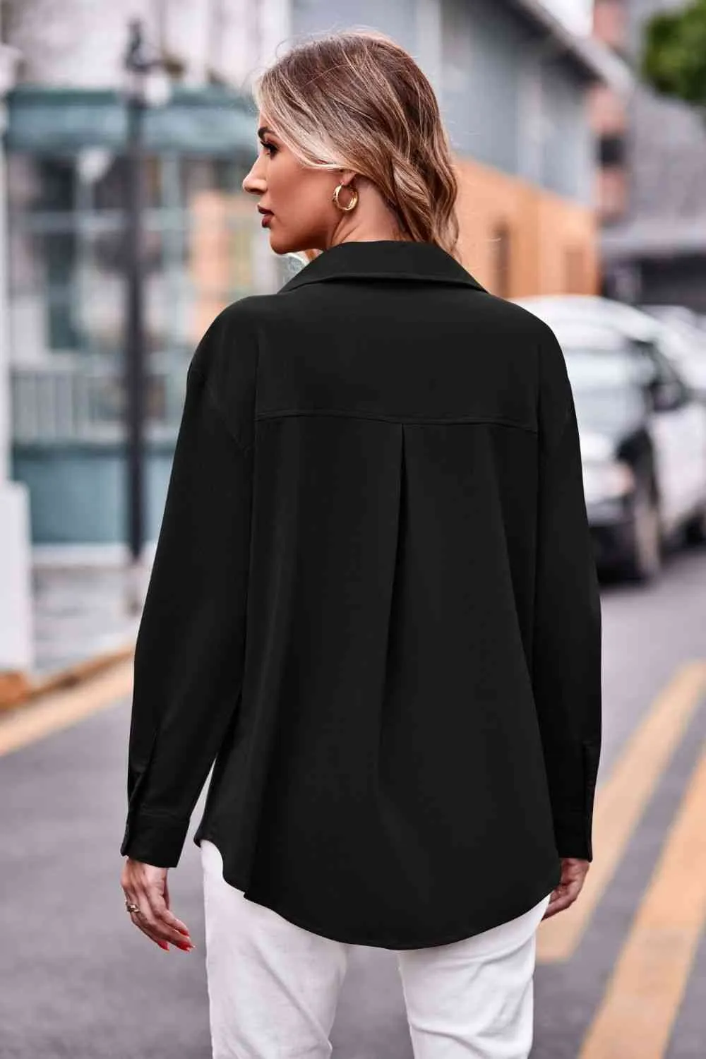 Dropped Shoulder Longline Shirt with Pockets (6 Colors)
