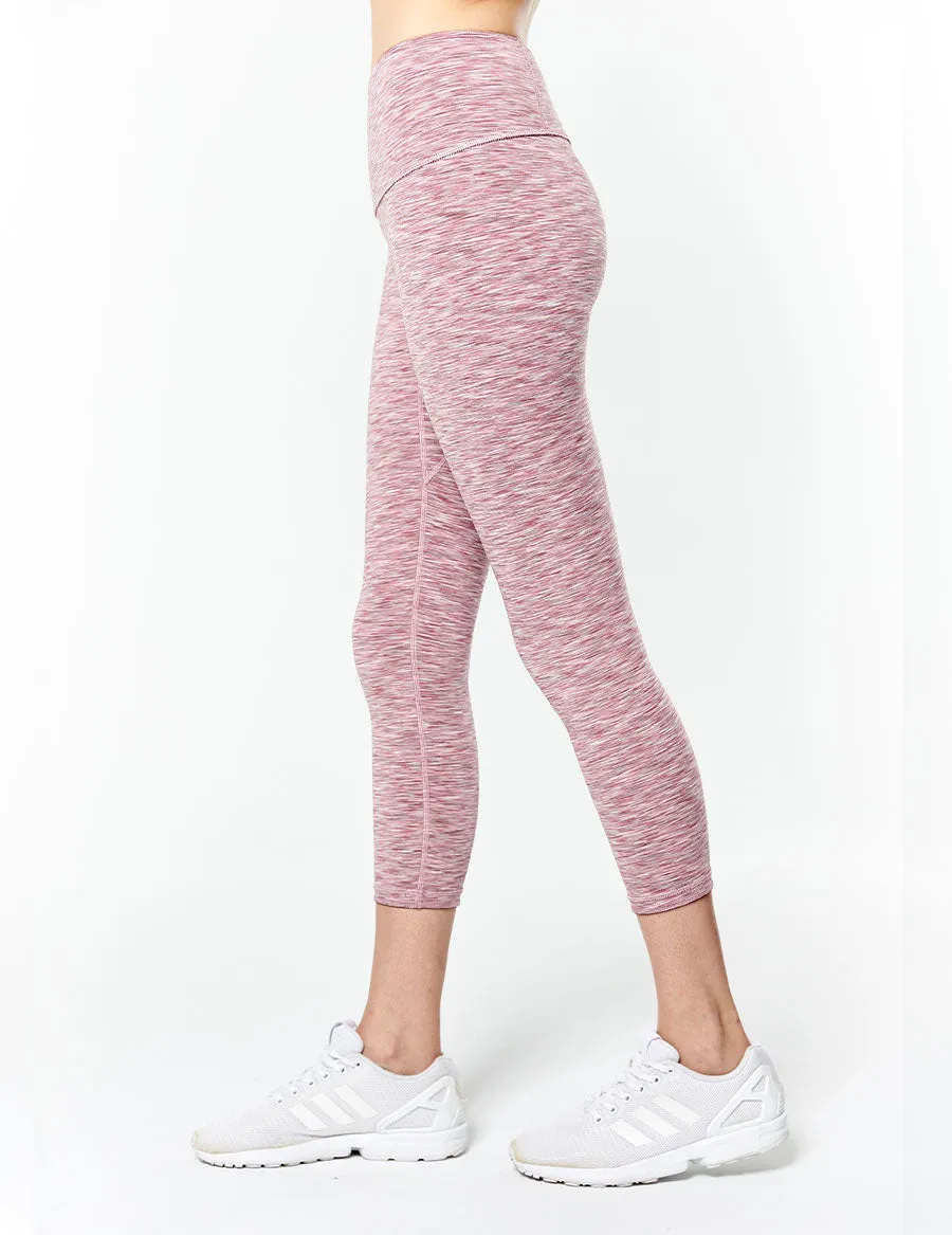 easyoga LESPIRO Strike Out Cropped Tights - X12 Berry/Mint Stripe