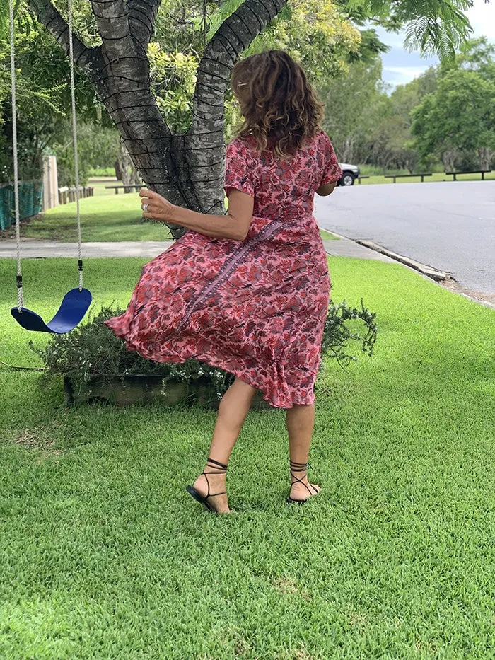 Ella Wrap Dress - Pink
