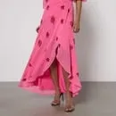 Embellished Chiffon Wrap Maxi Dress