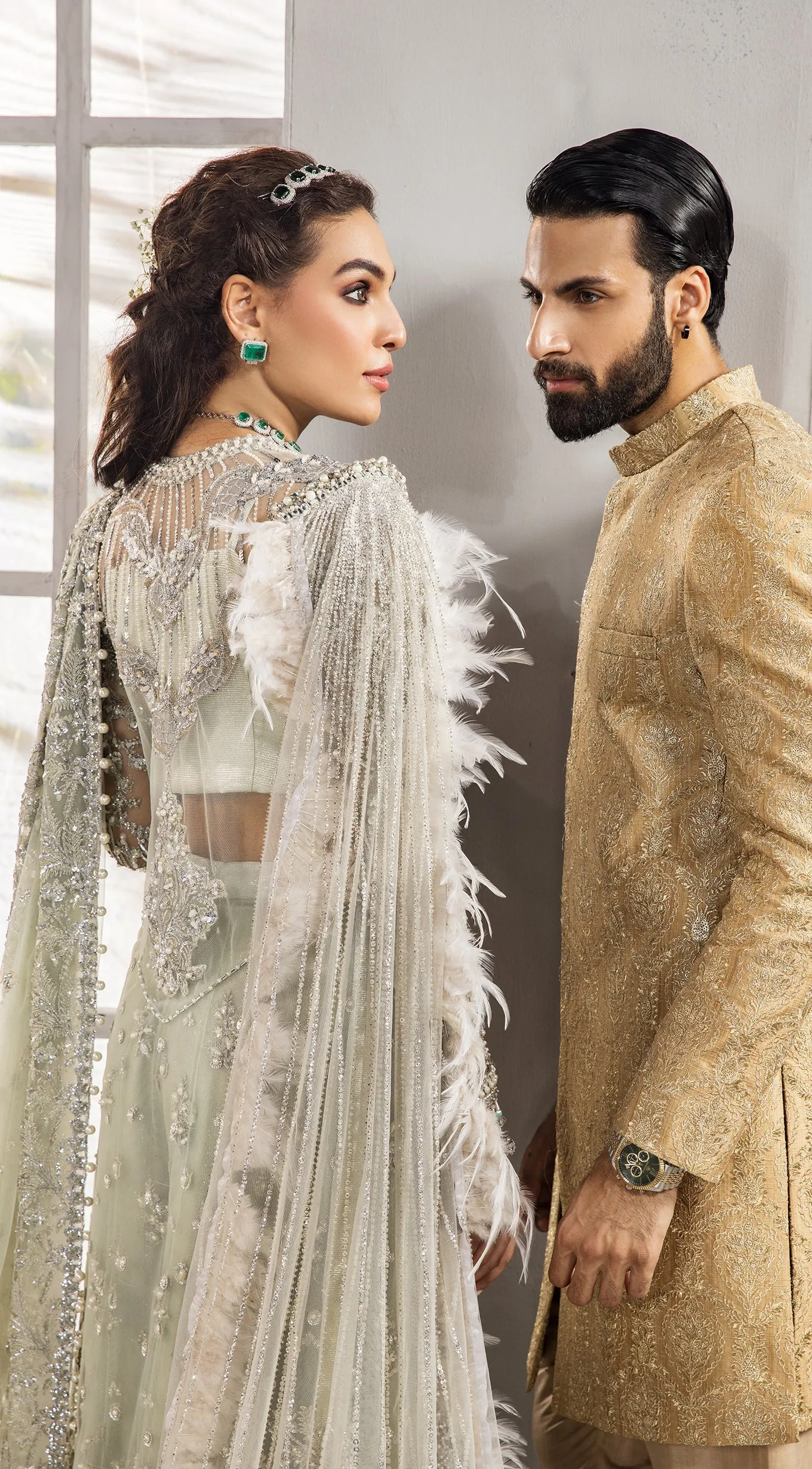 Emerald Green Lehenga Shirt Pakistani Wedding Party Wear