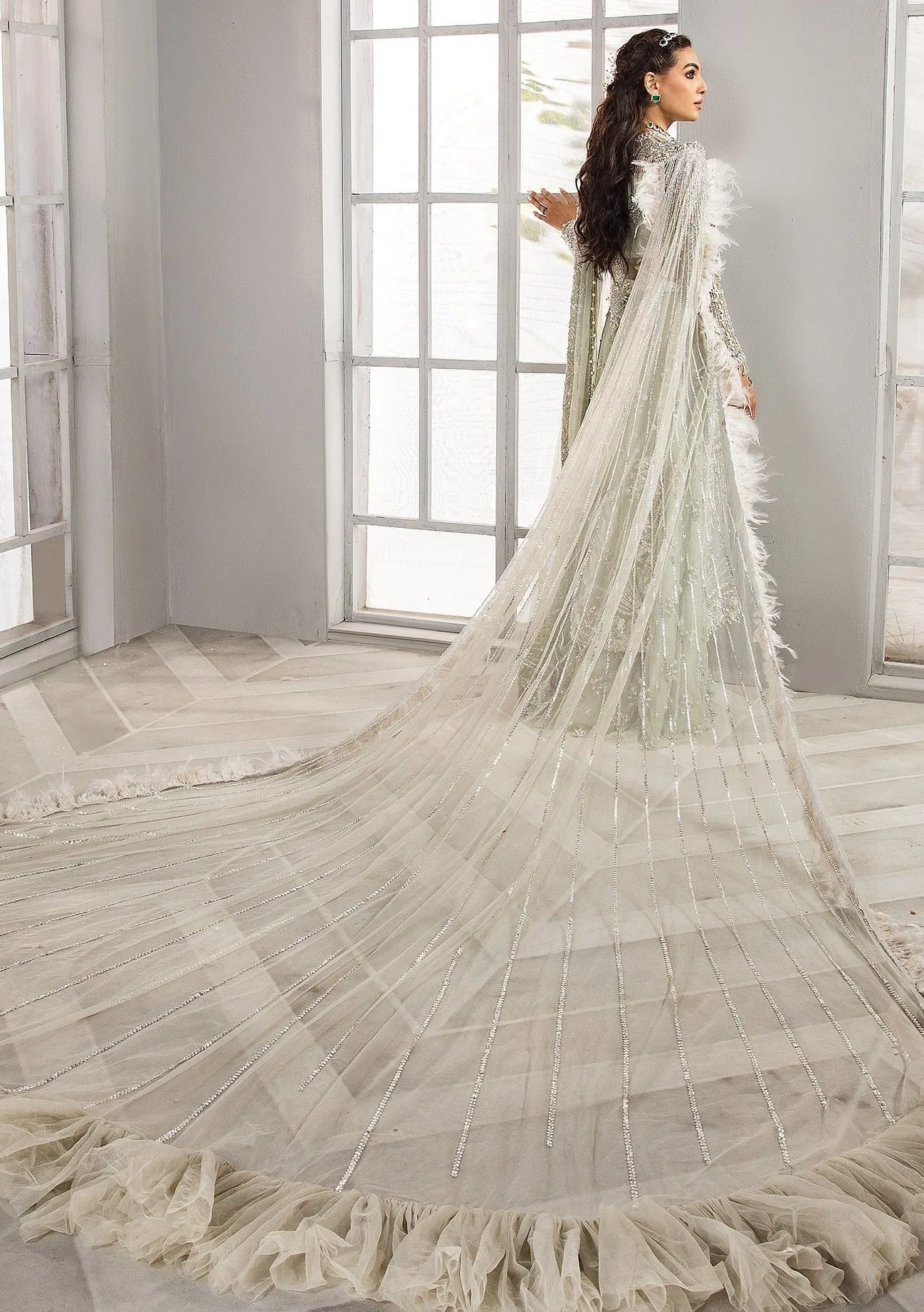Emerald Green Lehenga Shirt Pakistani Wedding Party Wear