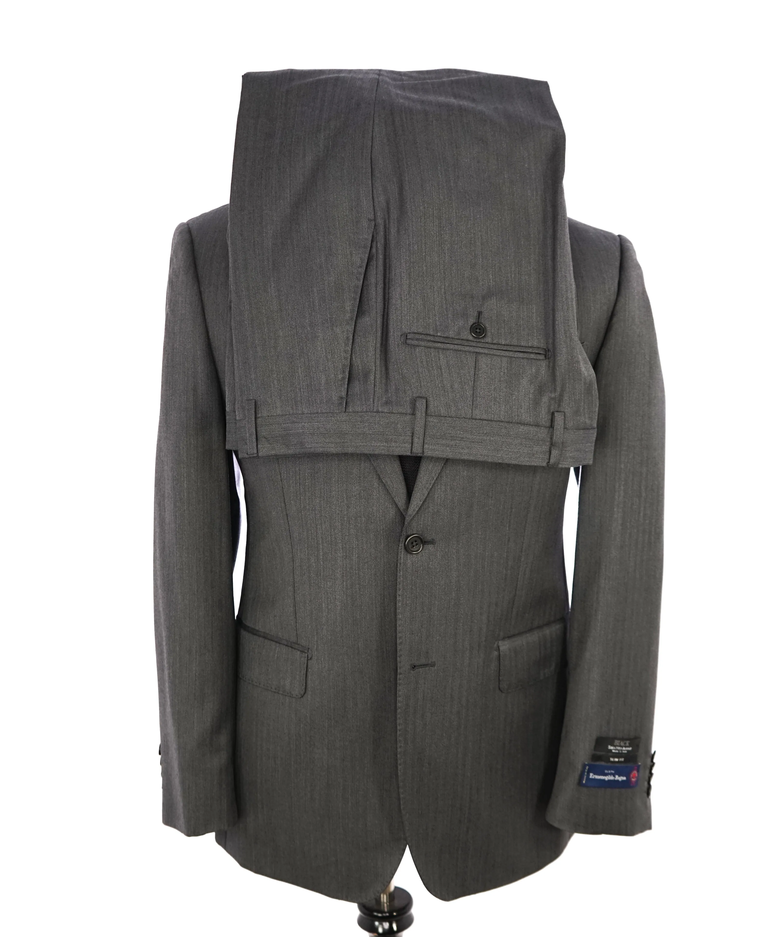 ERMENEGILDO ZEGNA - "SILK" SAKS FIFTH AVENUE Gray Herringbone Suit - 40R