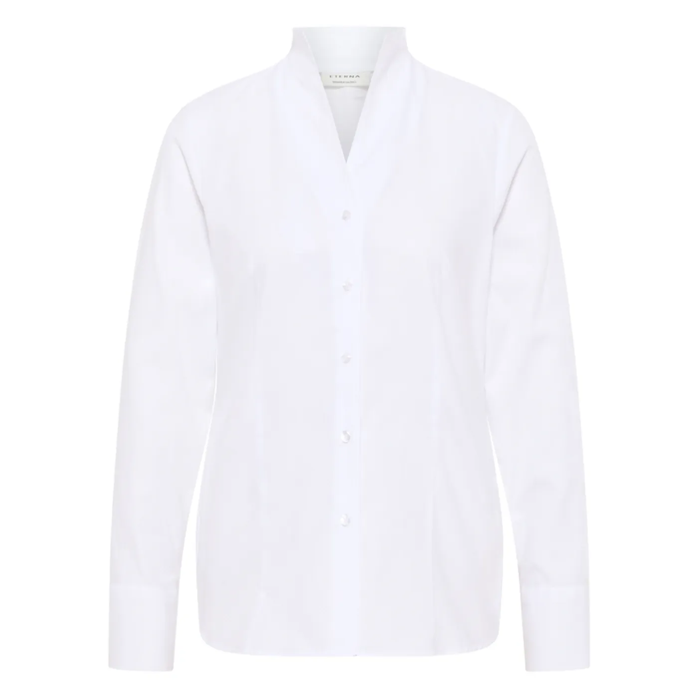 Eterna High Neck Print Shirt | White