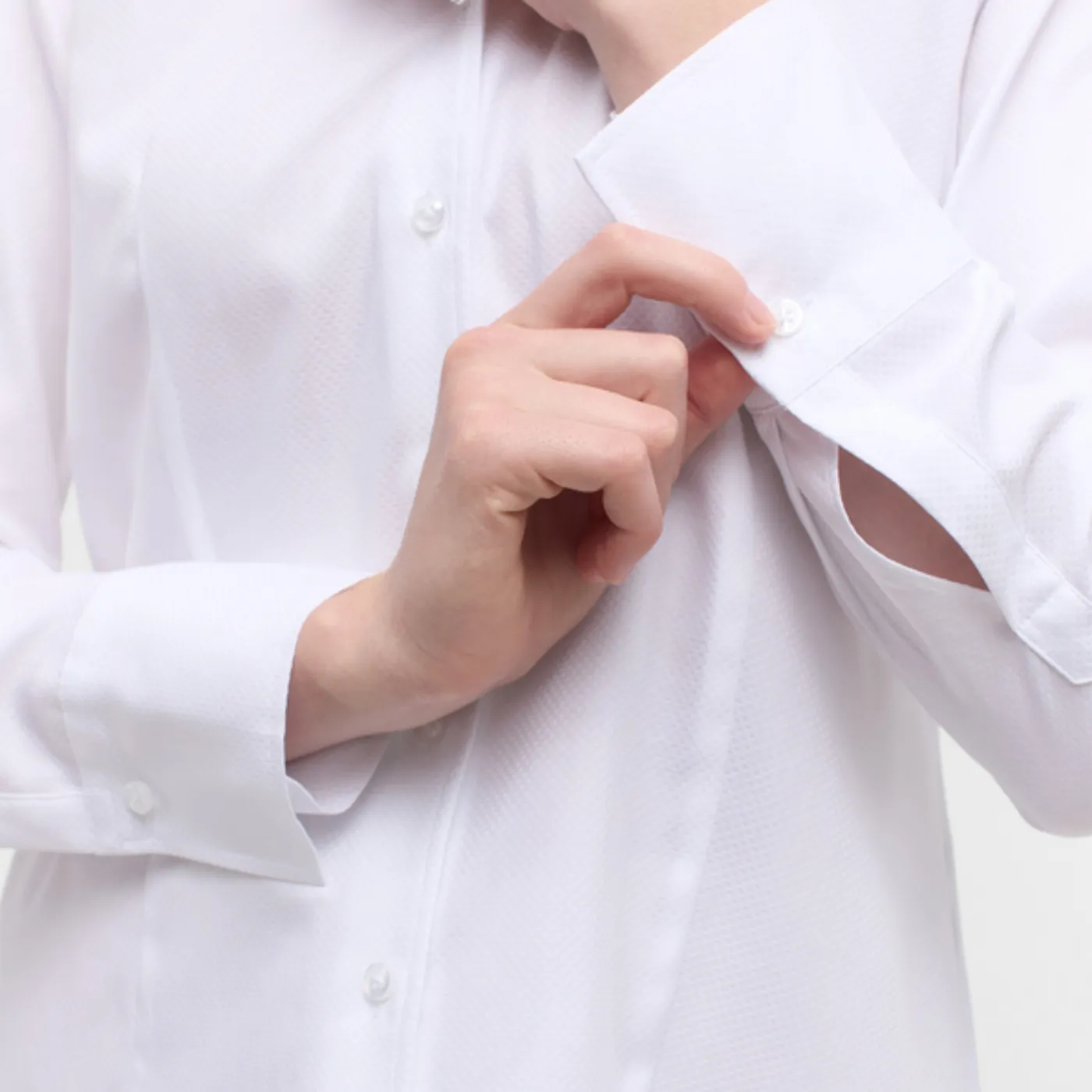 Eterna High Neck Print Shirt | White