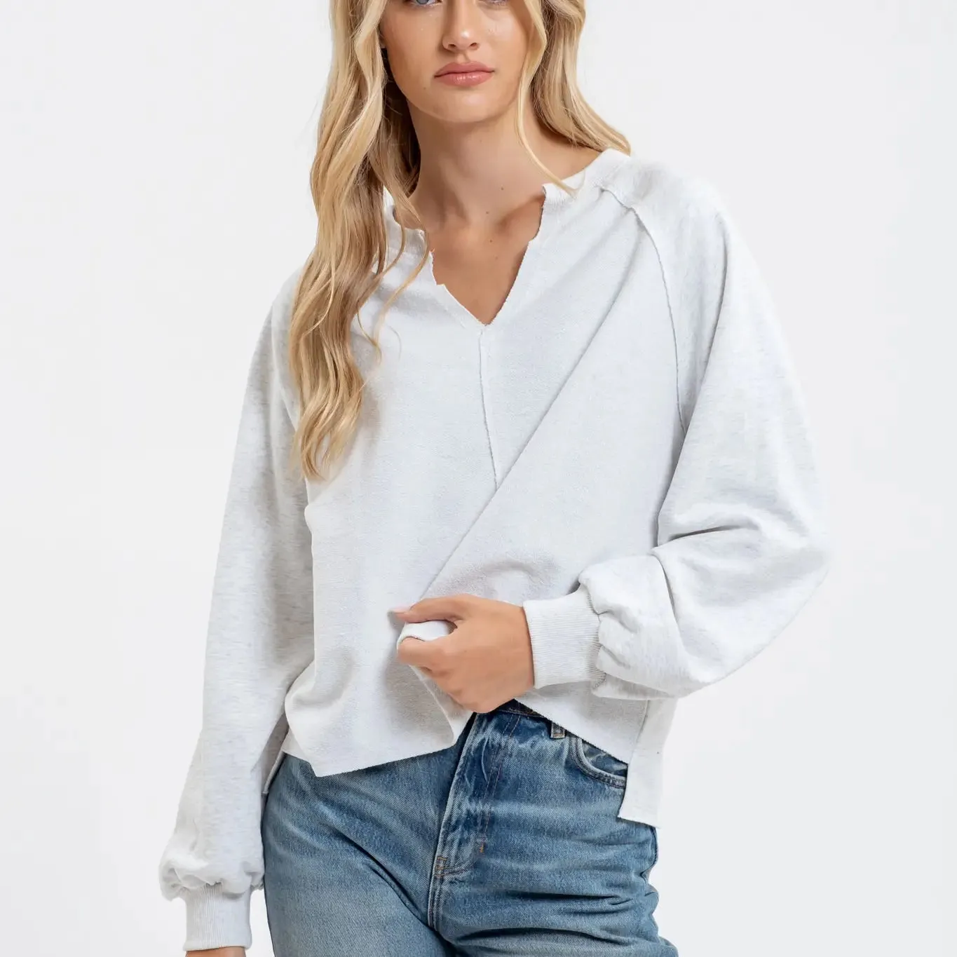 Exposed Seam Relaxed Long Sleeve