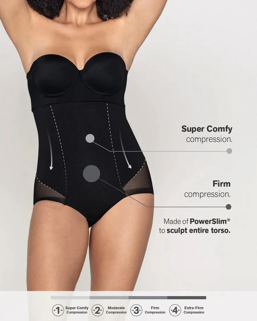 Extra High-Waisted Sheer Bottom Sculpting Shaper Panty In Black - Leonisa