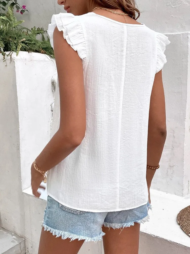 Fashion V Neck Short Sleeve Plus Size Tops