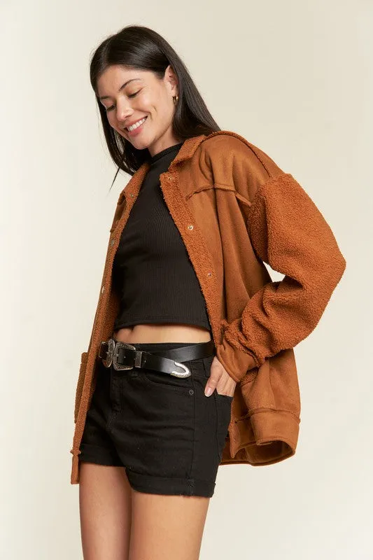 FAUX FUR AND SUEDE JACKET
