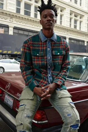 Flannel Jacket With Denim