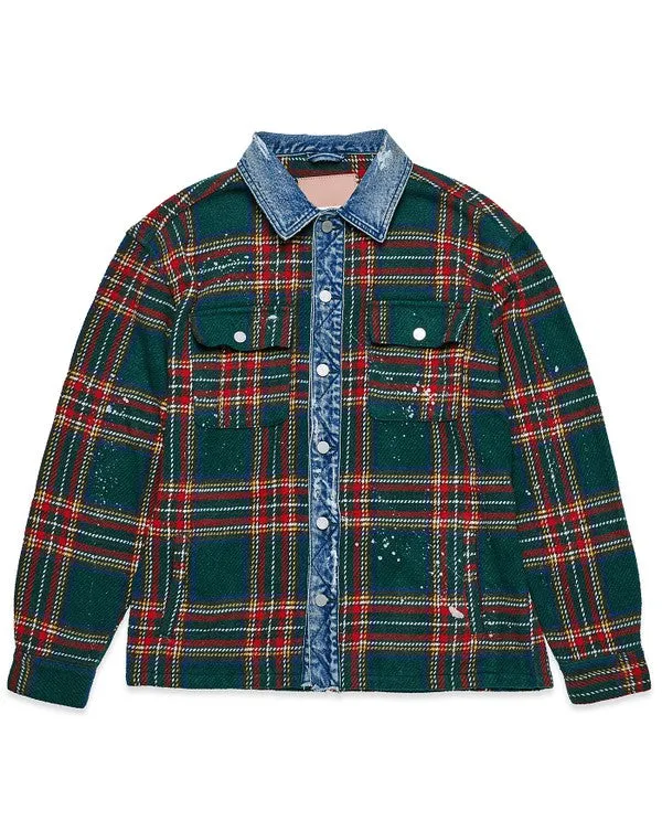 Flannel Jacket With Denim