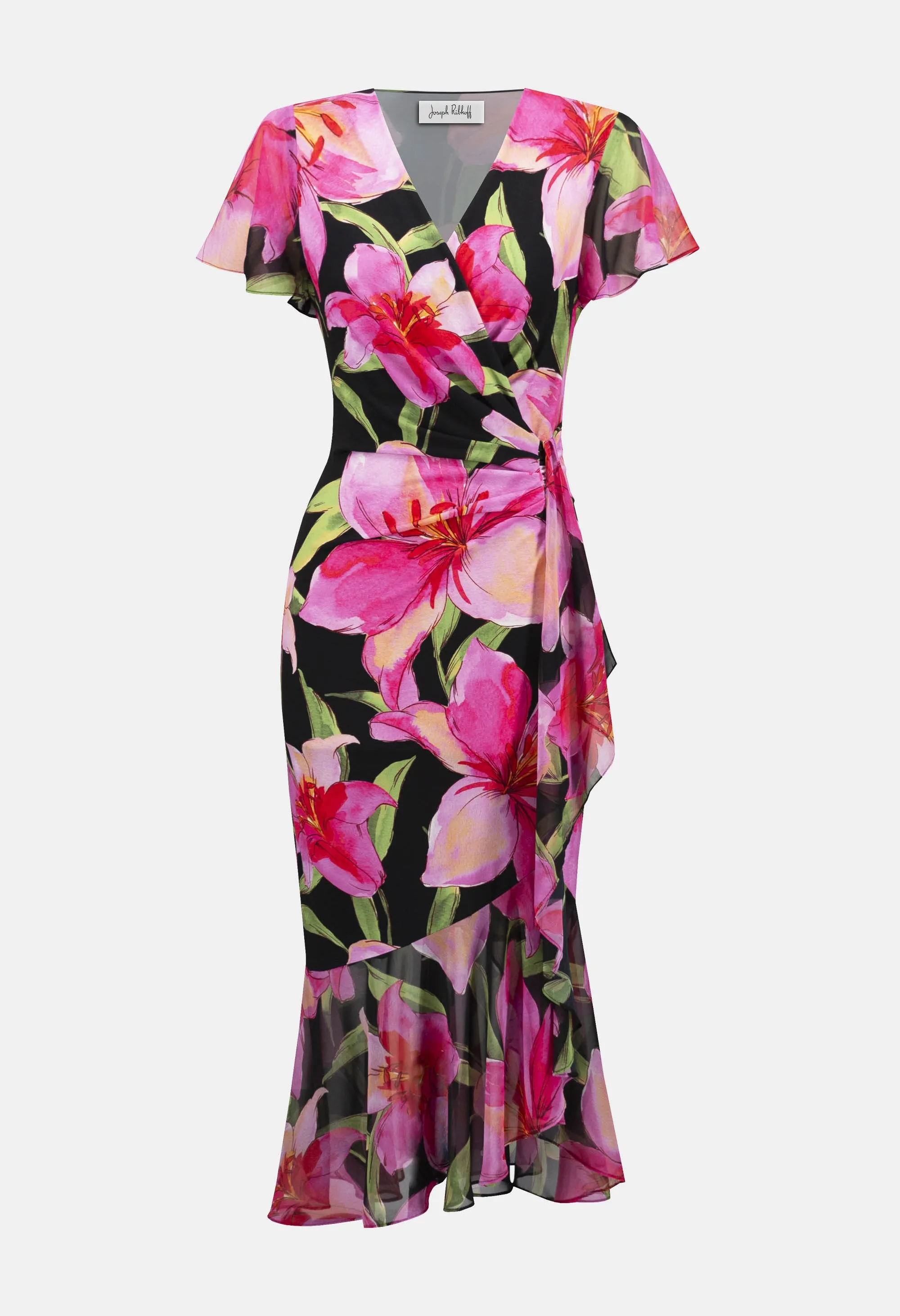 Floral V-neck Wrap Dress