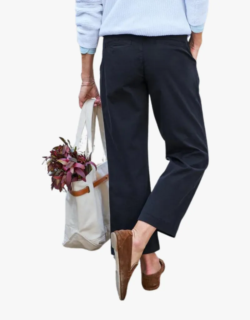 Frank & Eileen Westport The Italian Wide Leg Chinos in Washed Black (Italian Performance Twill)