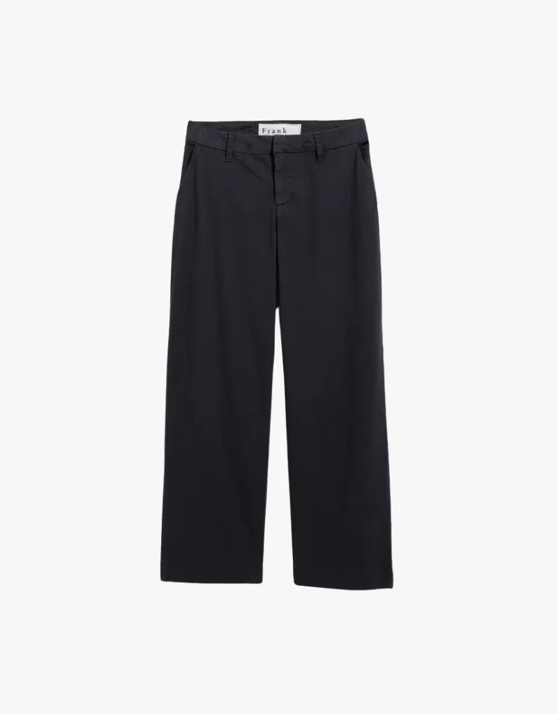 Frank & Eileen Westport The Italian Wide Leg Chinos in Washed Black (Italian Performance Twill)