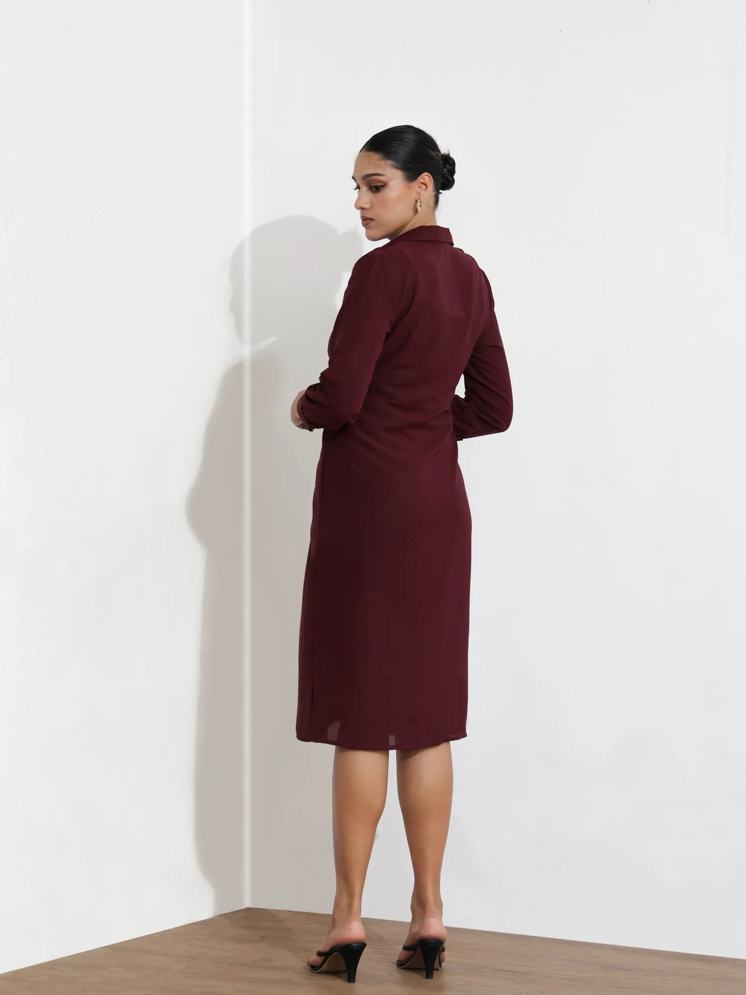 Front Tieup Shirt Dress