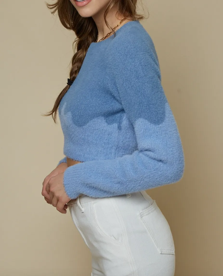 Fuzzy Color Block Sweater