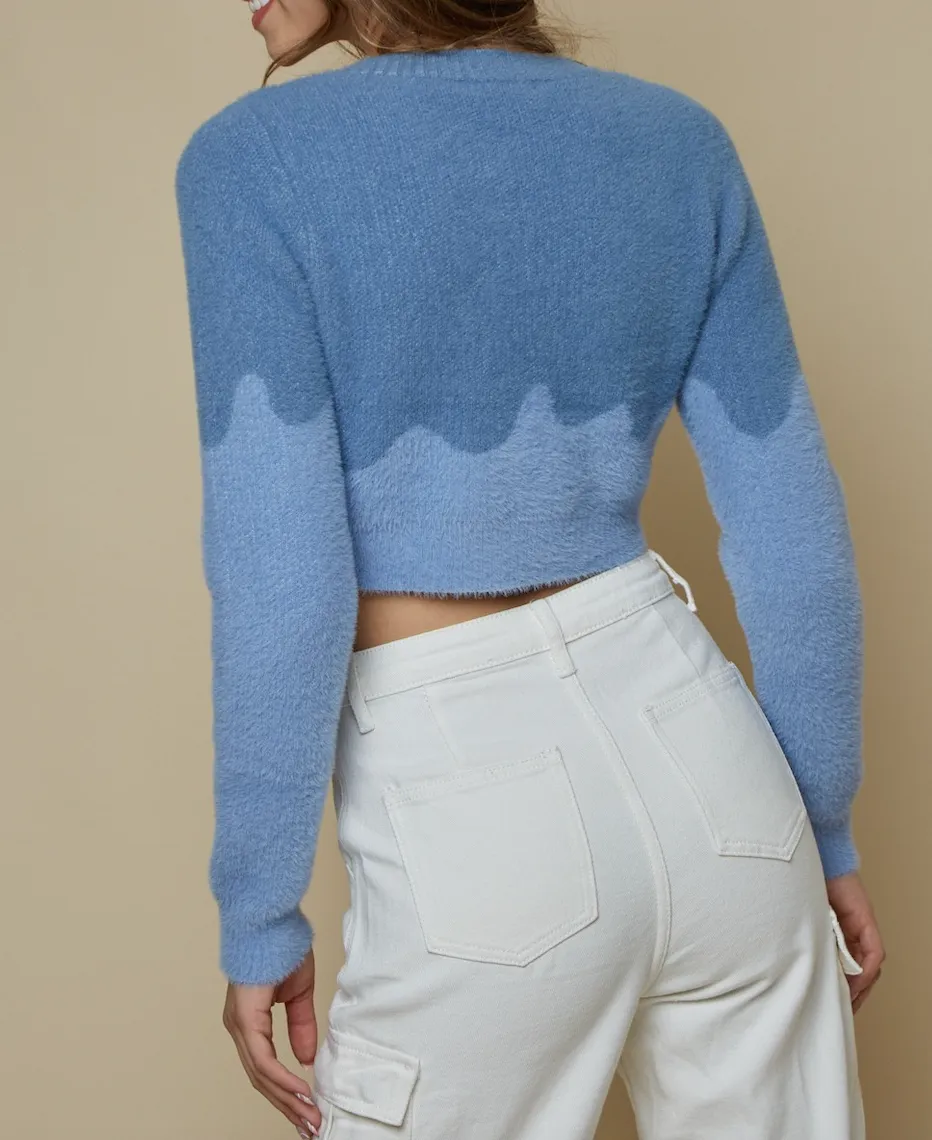 Fuzzy Color Block Sweater