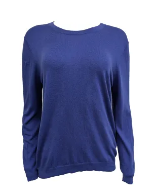 GANT RUGGER Women's Indigo Blue Cotton Silk Blend Crue Sweater 488813 Size XL