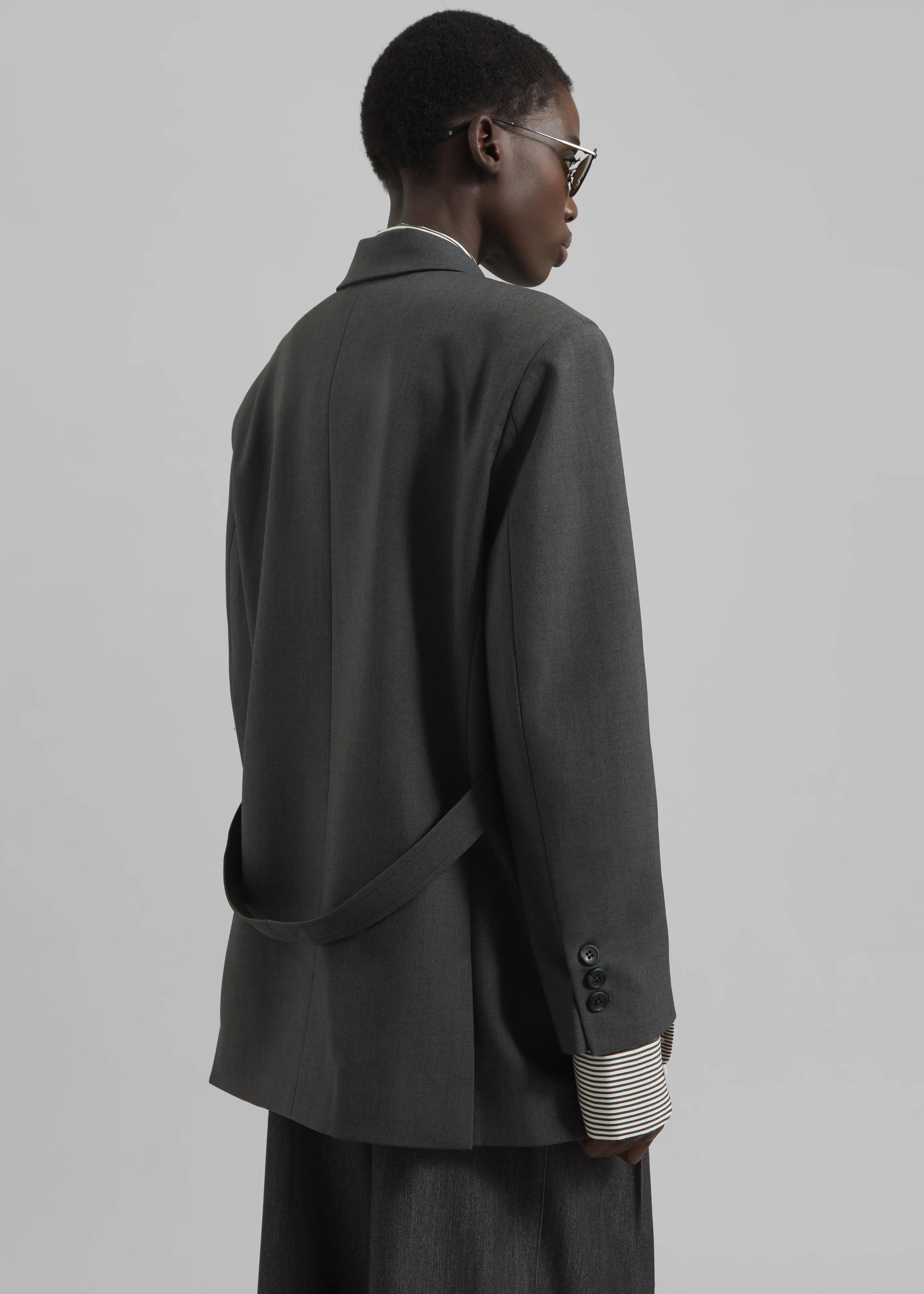 Gavle Double-Breasted Blazer - Dark Grey