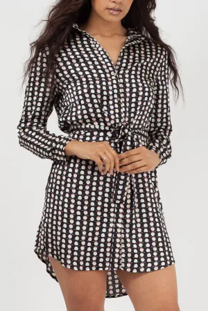 Geo Print Shirt Dress | Tie-Waist Detail | Effortless Day-to-Night Style