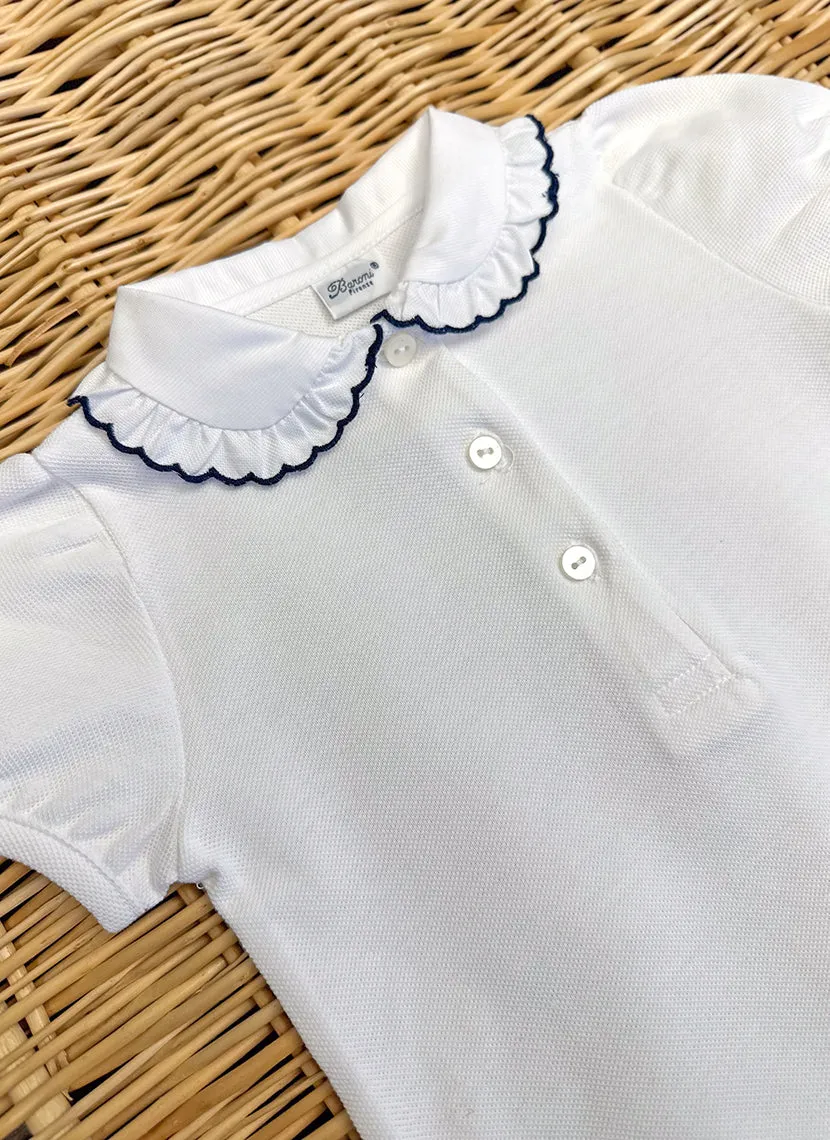 Girl Polo Rouche Collar