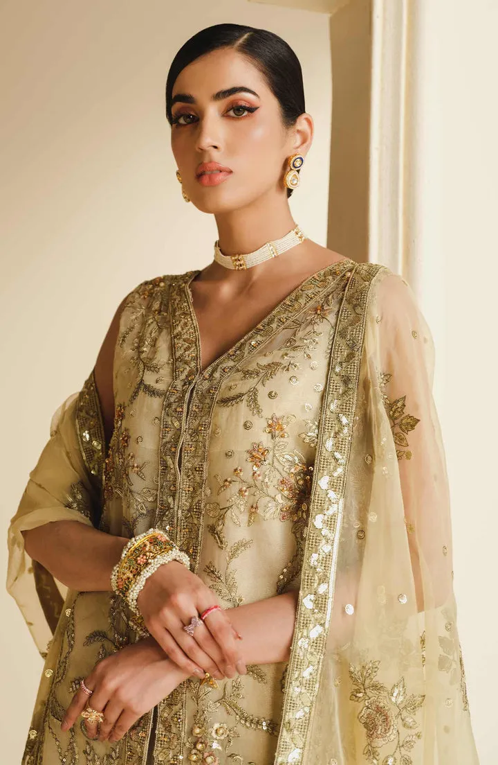 Gold Heavily Embellished Pakistani Shirt Pishwas Pakistani Wedding Dress