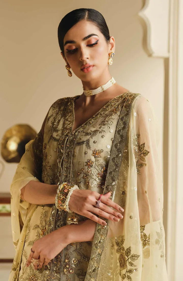 Gold Heavily Embellished Pakistani Shirt Pishwas Pakistani Wedding Dress
