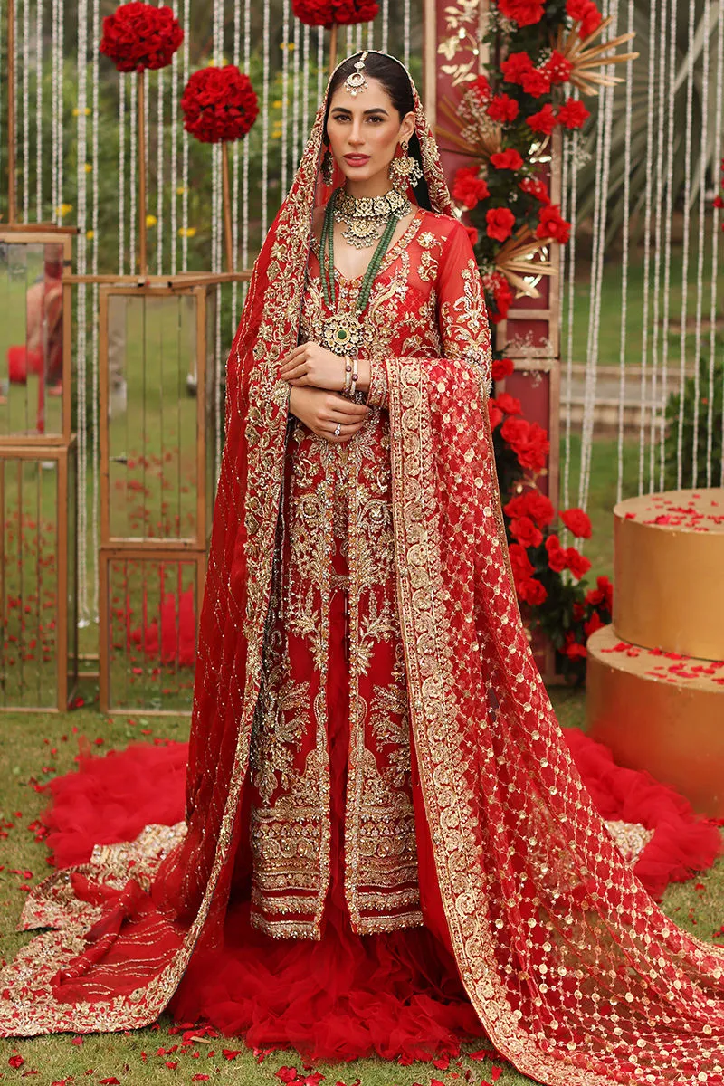Golden Red Lehenga Shirt Pakistani Wedding Dresses