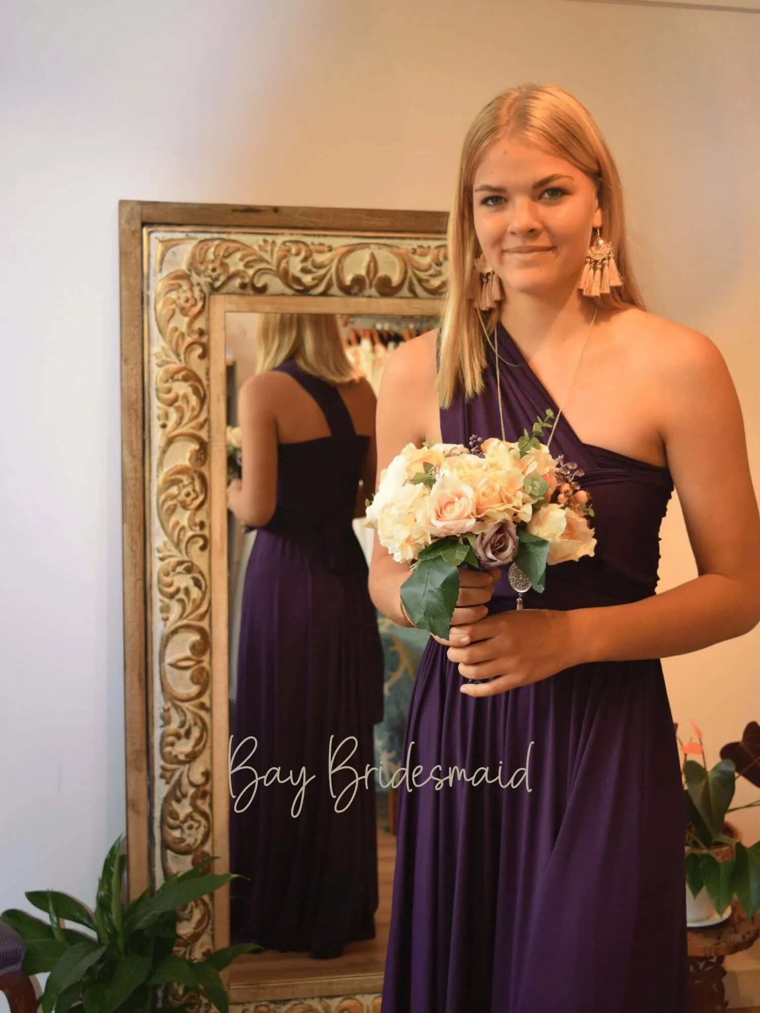 Grape Purple convertible Infinity bridesmaid dress Express NZ wide