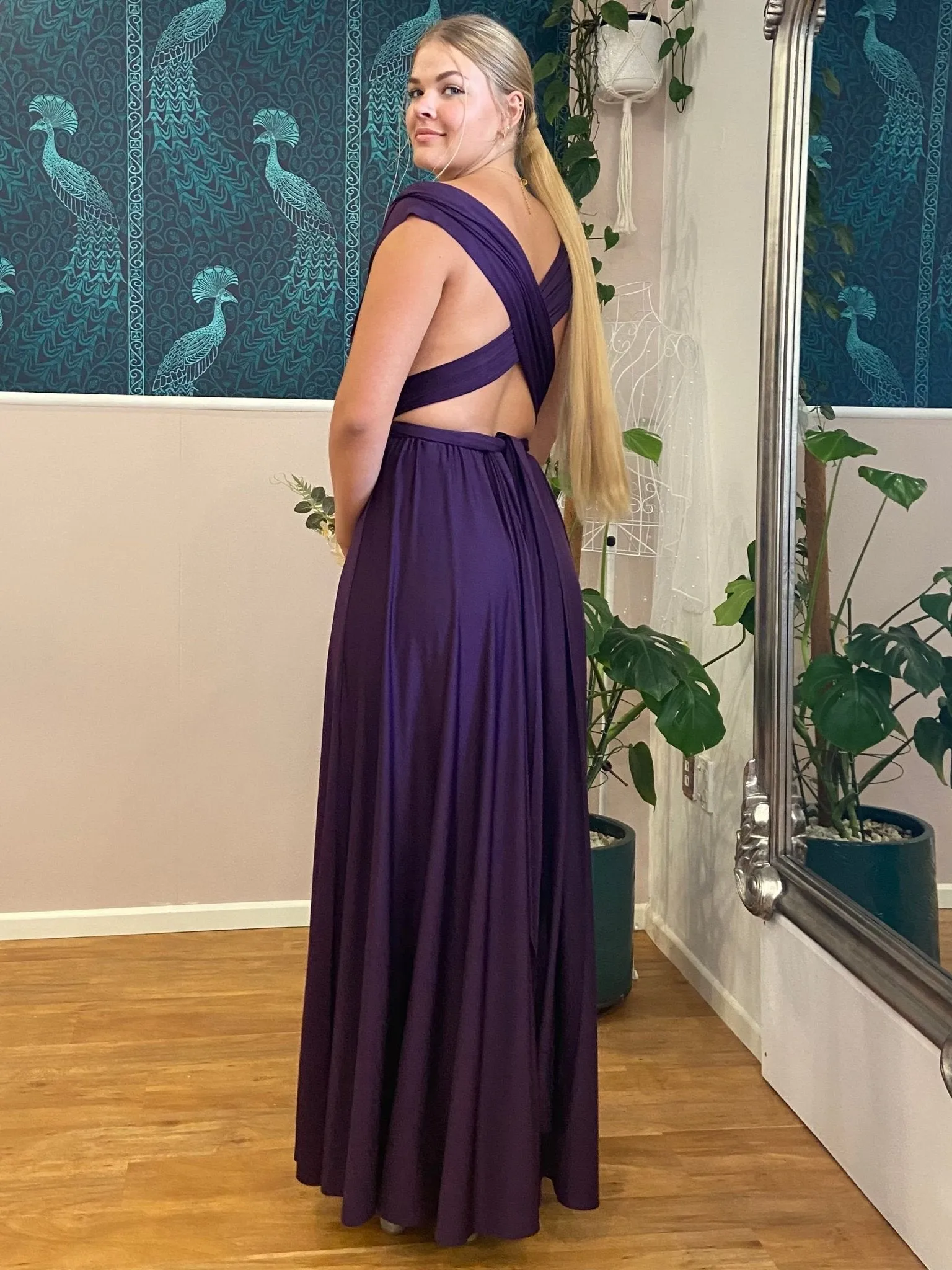 Grape Purple convertible Infinity bridesmaid dress Express NZ wide
