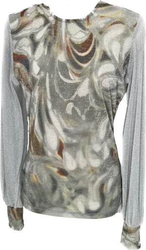 Gunmetal Sparkling Crew Top