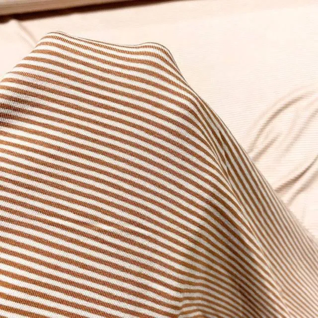 H59 | Jessica Viscose Jersey - Camel Stripe (25cm end of bolt)