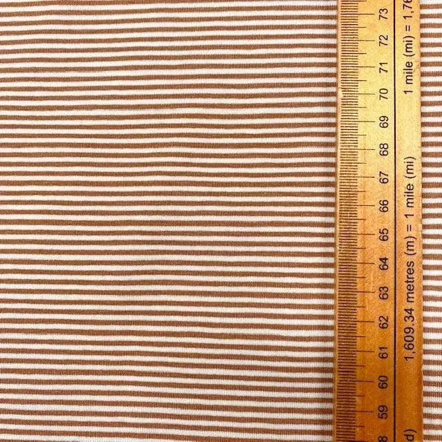 H59 | Jessica Viscose Jersey - Camel Stripe (25cm end of bolt)