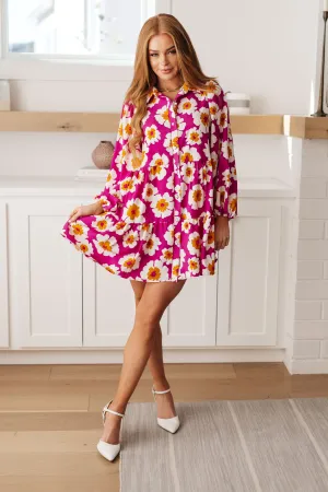 Hazel Blues® |  Magnificently Mod Floral Shirt Dress