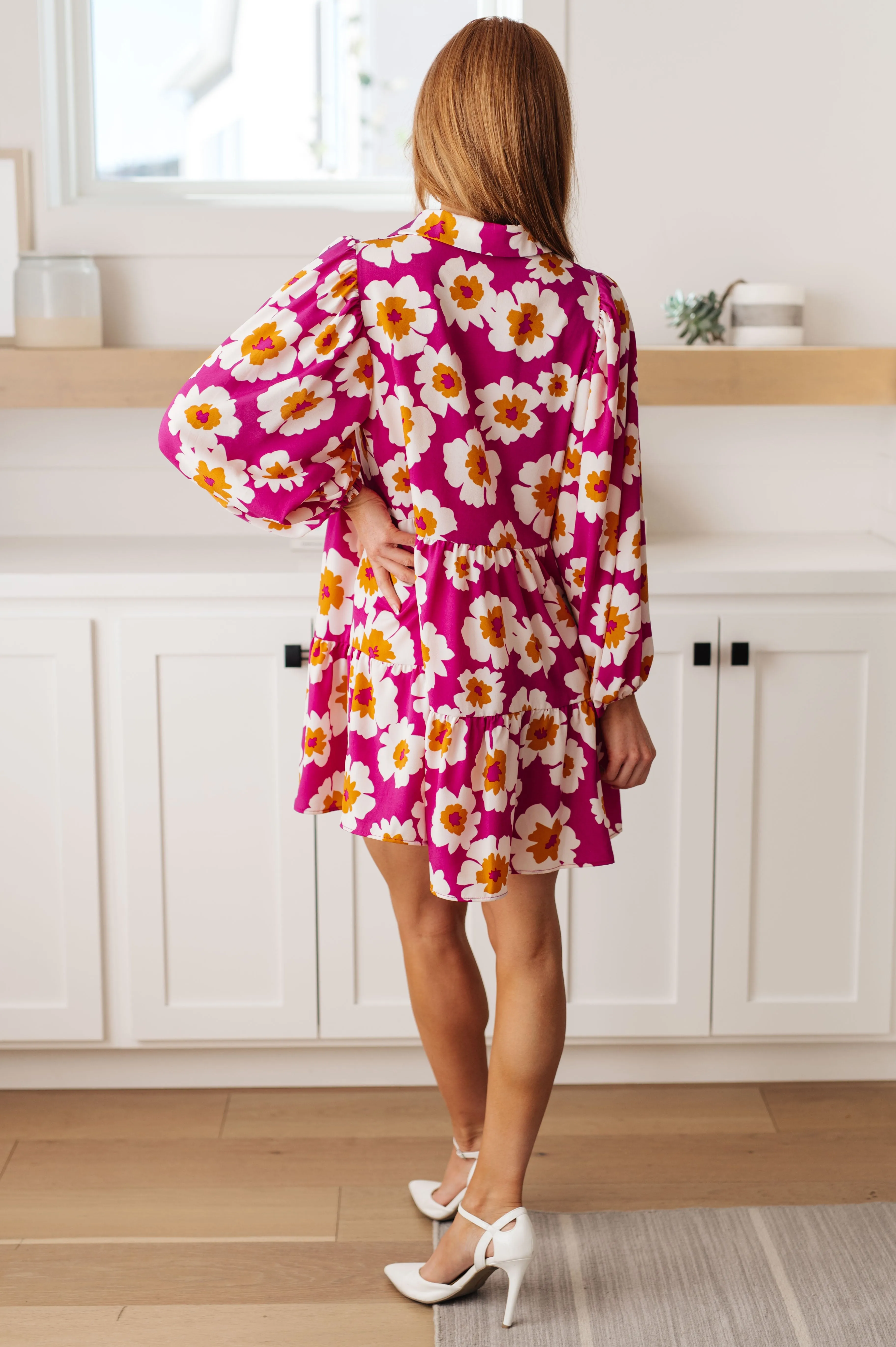 Hazel Blues® |  Magnificently Mod Floral Shirt Dress