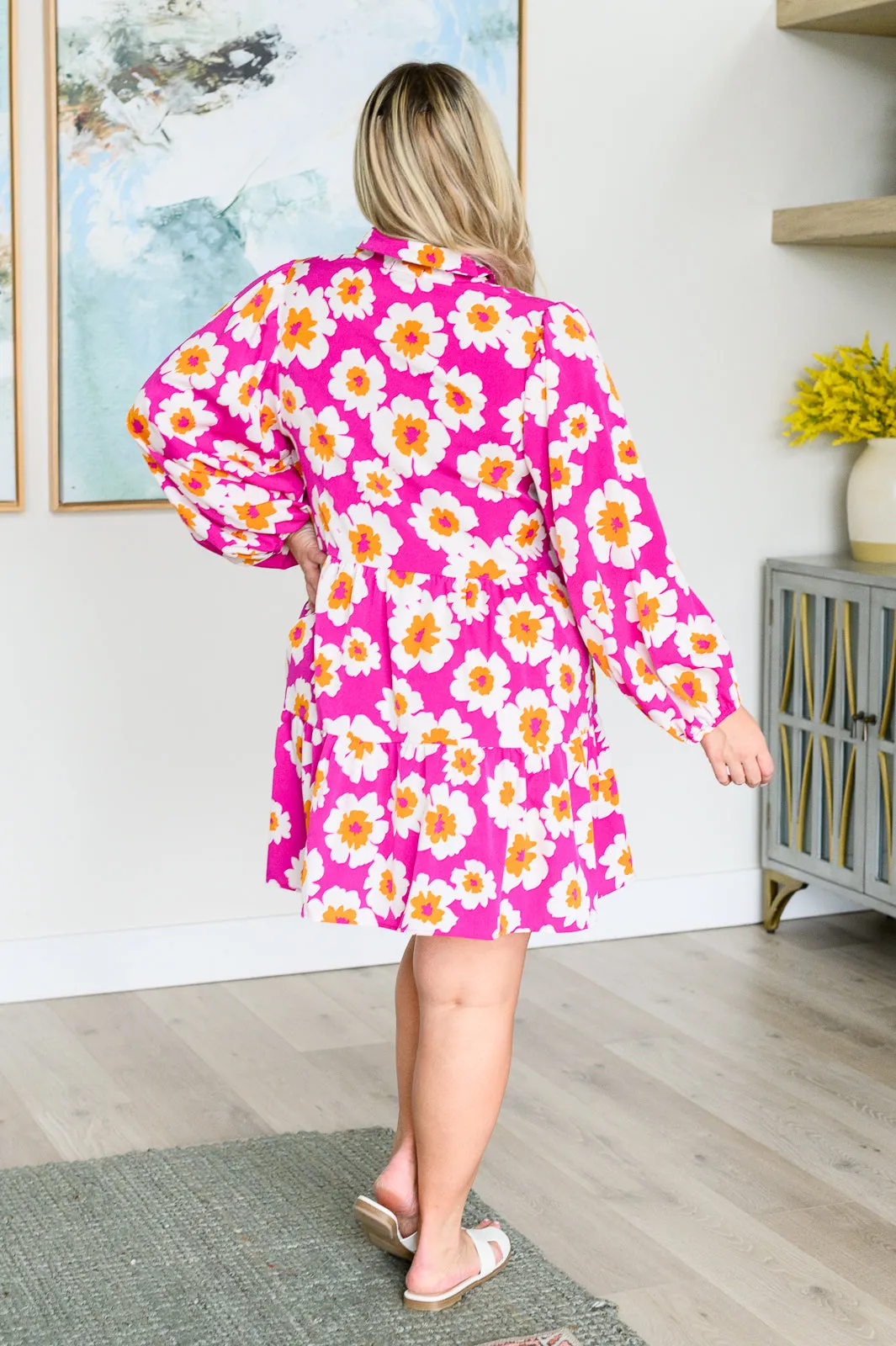 Hazel Blues® |  Magnificently Mod Floral Shirt Dress