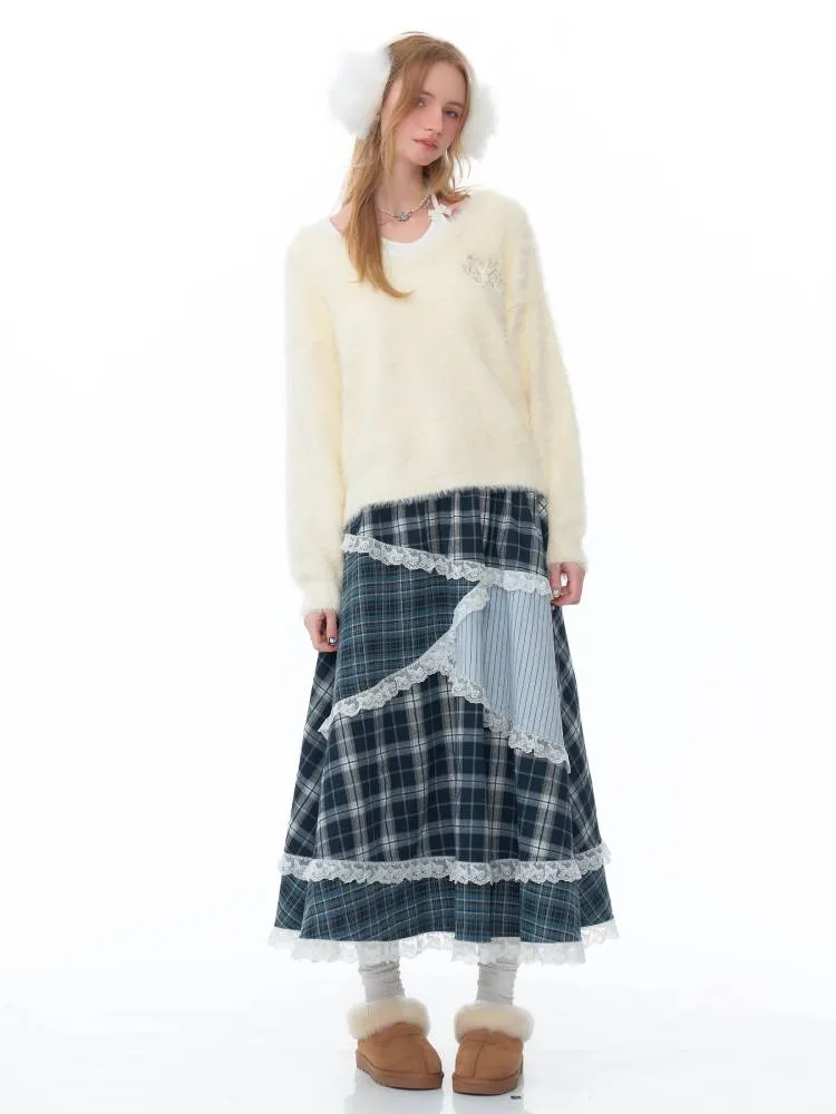 High-end fluffy loose V-neck sweater【s0000011080】