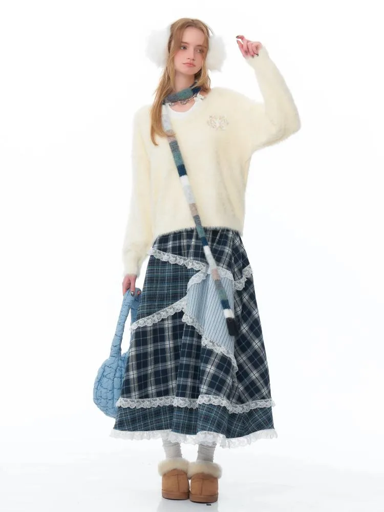 High-end fluffy loose V-neck sweater【s0000011080】
