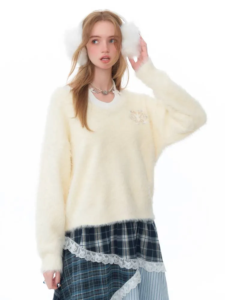 High-end fluffy loose V-neck sweater【s0000011080】