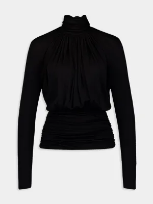 High-Neck Draped top