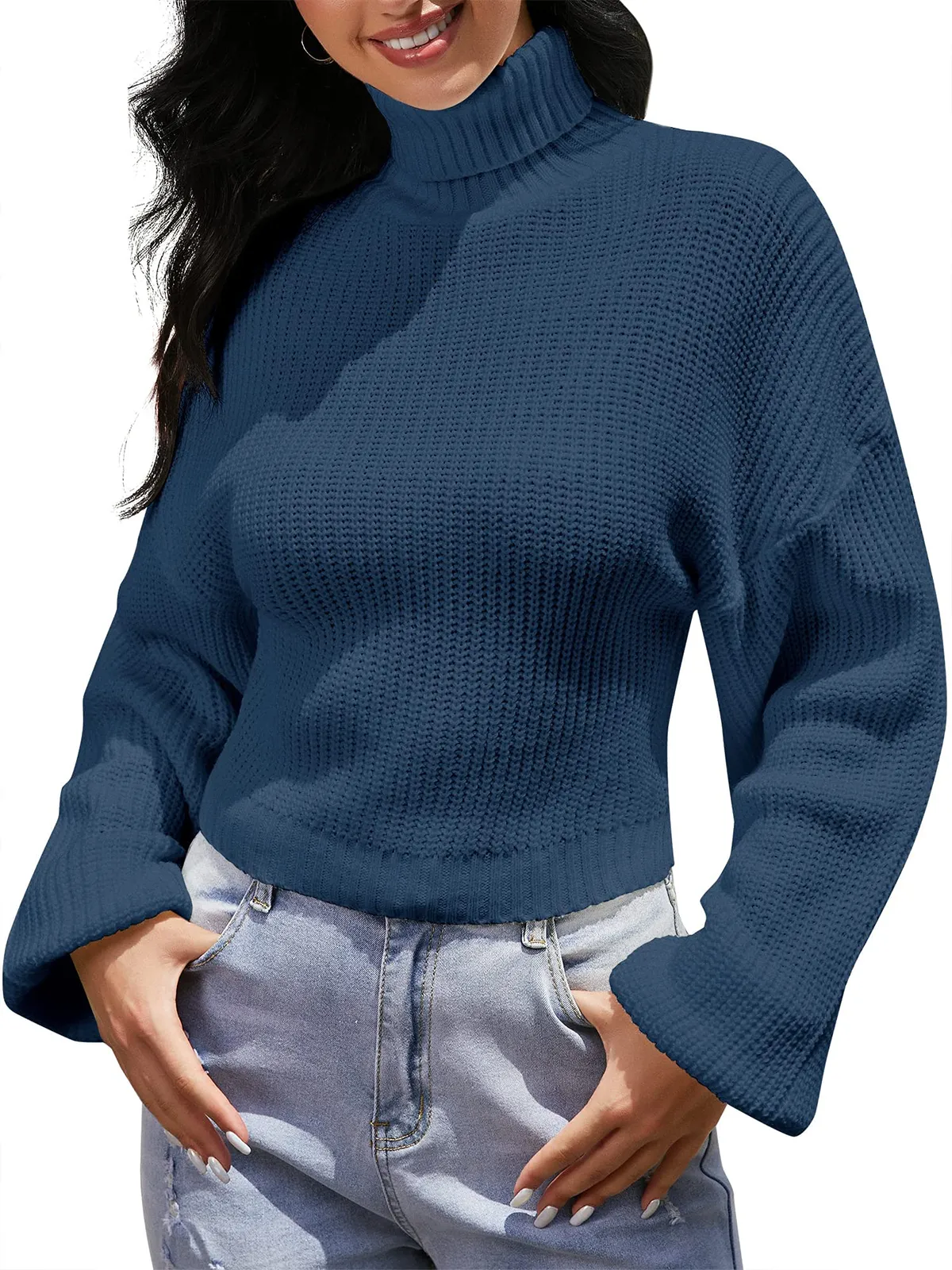 High Neck Long Sleeve Sweater