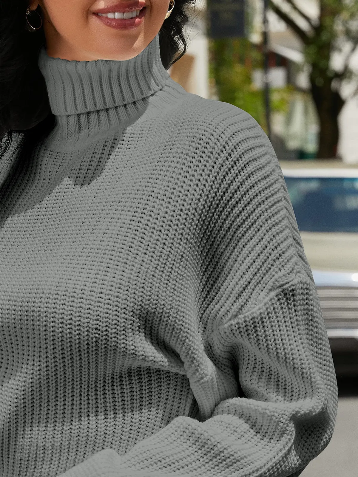 High Neck Long Sleeve Sweater