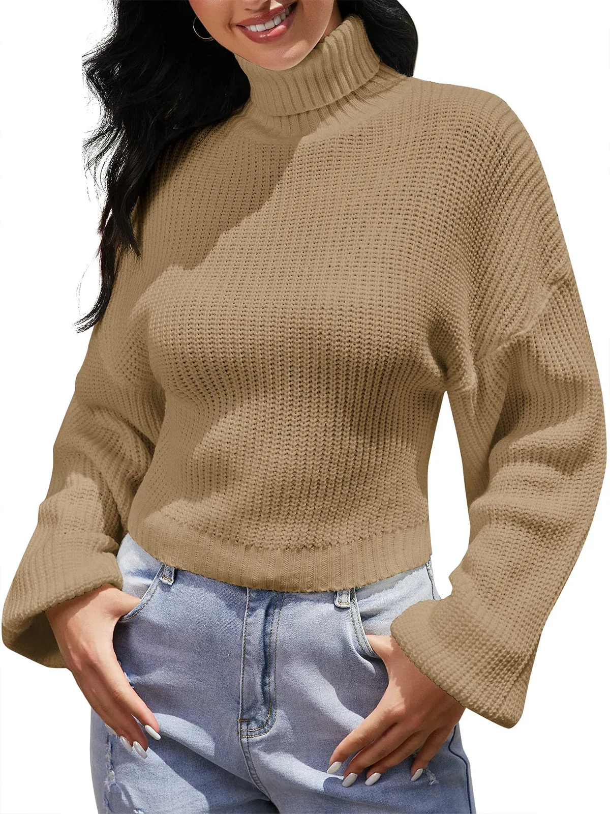 High Neck Long Sleeve Sweater