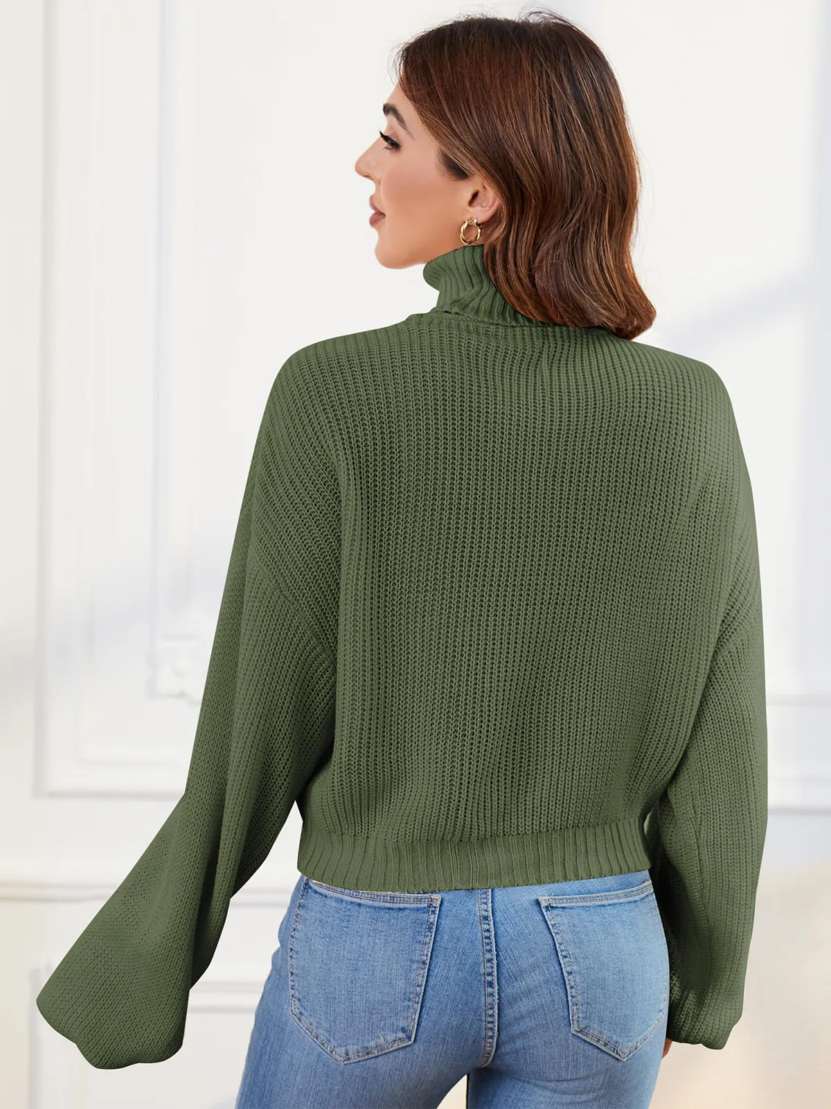 High Neck Long Sleeve Sweater