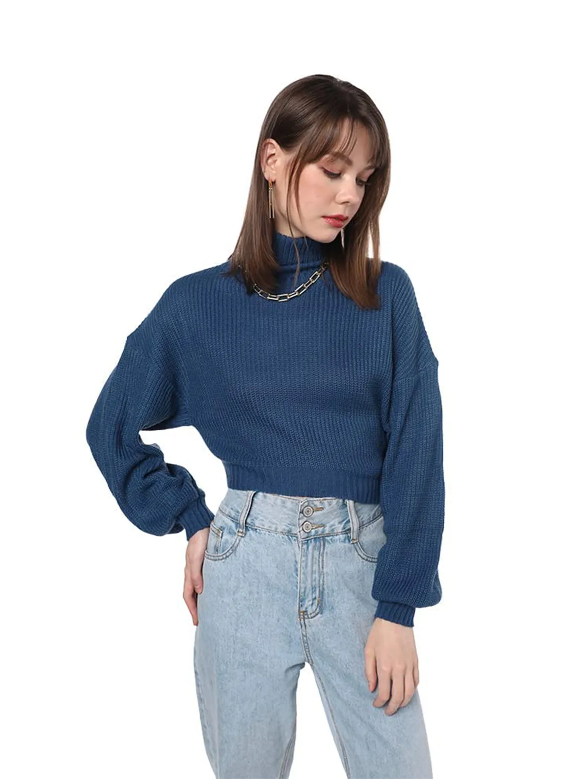 High Neck Long Sleeve Sweater
