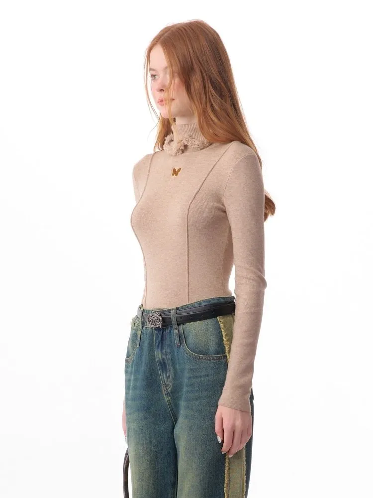 High neck round neck top【s0000006160】