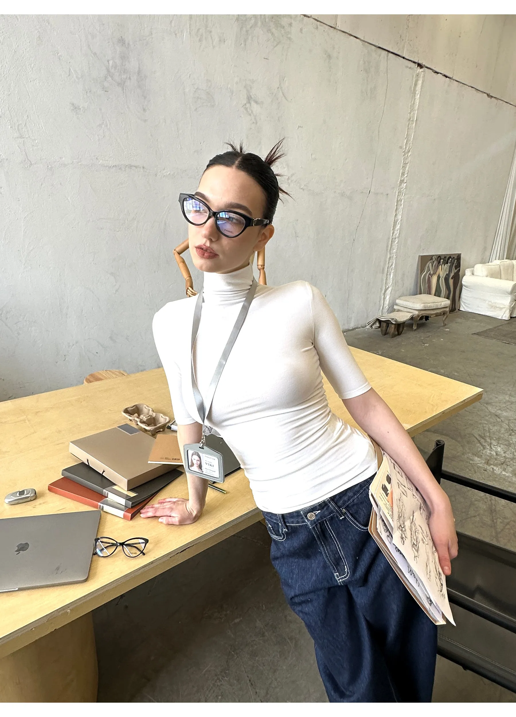 High-Neck Sculpt Fit Tee