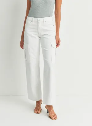 High Rise Straight Leg Cargo Jeans