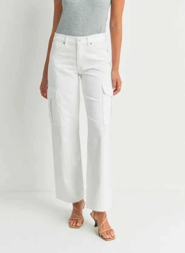 High Rise Straight Leg Cargo Jeans