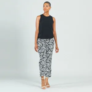 High Scoop Neck Knit Tank - Black